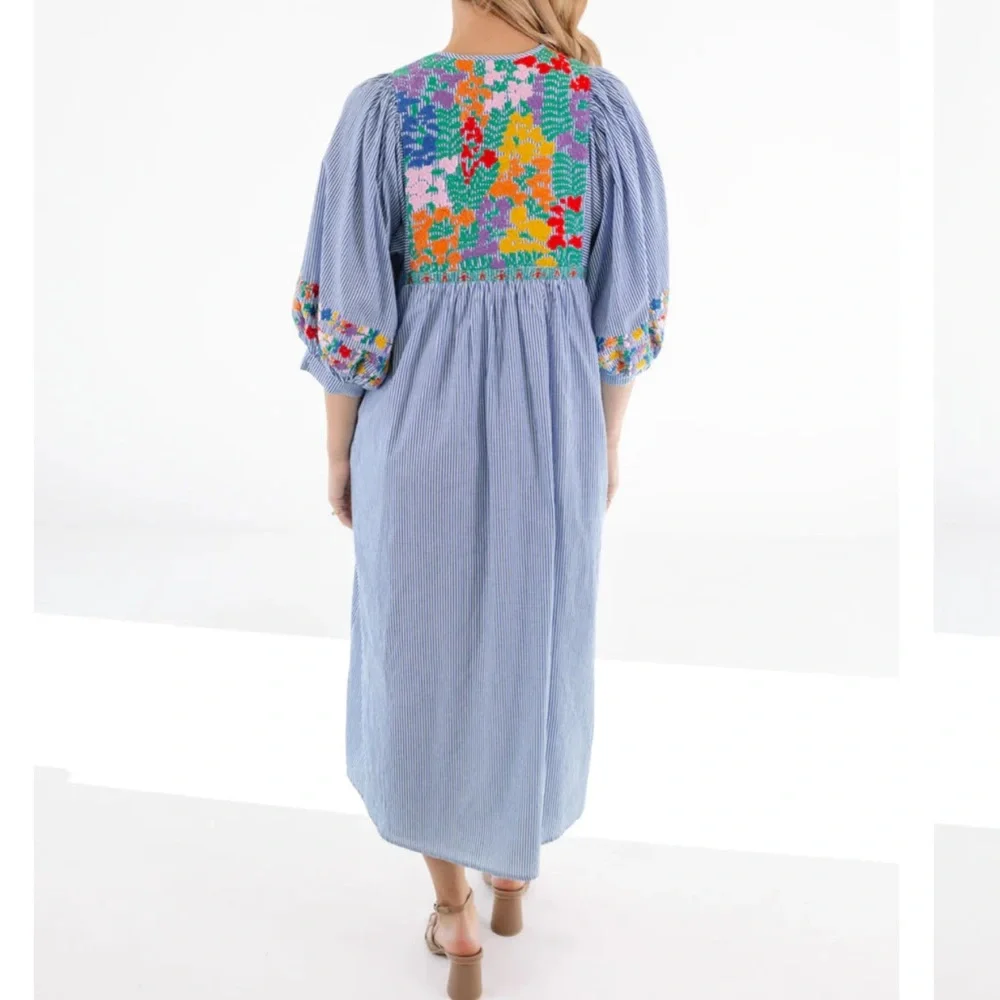 J.Marie
Tristen Embroidered Side Slit Striped Pullover Midi Dressπππ - Picture 7 of 14